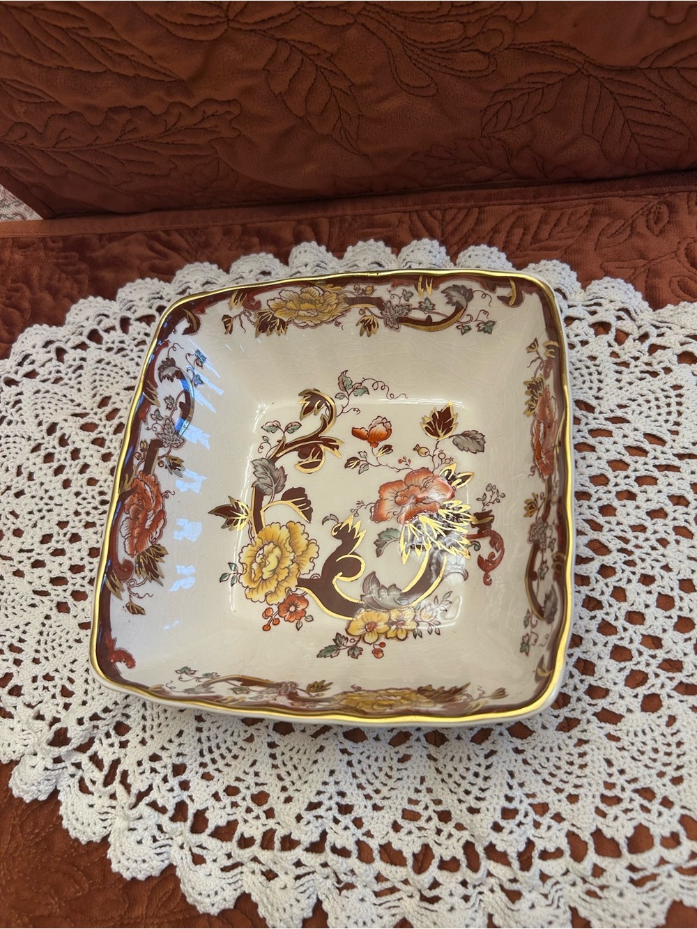 Masons Ironstone square nut/candy bowl